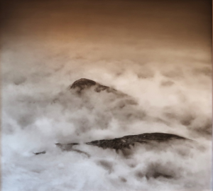 "Autrian montains", Louis BLONDIAU, 110x100 cm, huile sur panneau, cadre en bois de méranti, 2022